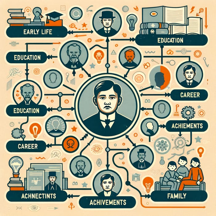 Jose Rizal's Life: Mind Map of a Notable 19th Century Figure