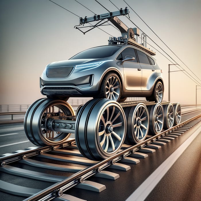 Innovative Car Design with Pantograph and Metal Track