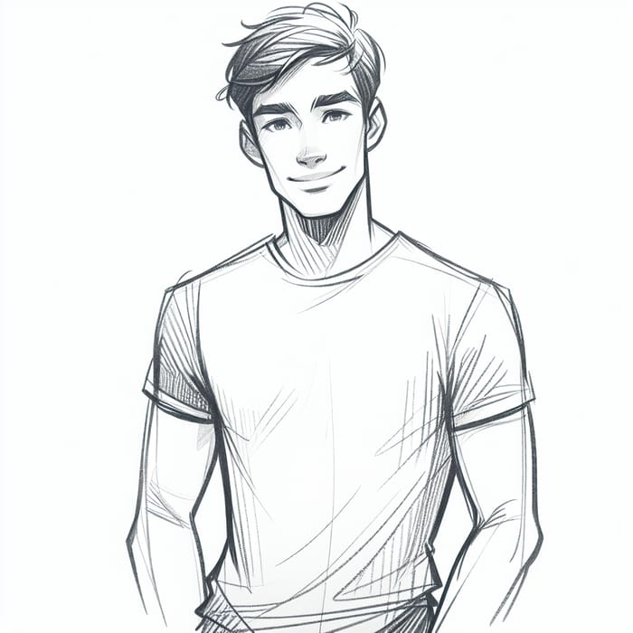 Simple Sketch of Person in Casual Clothing