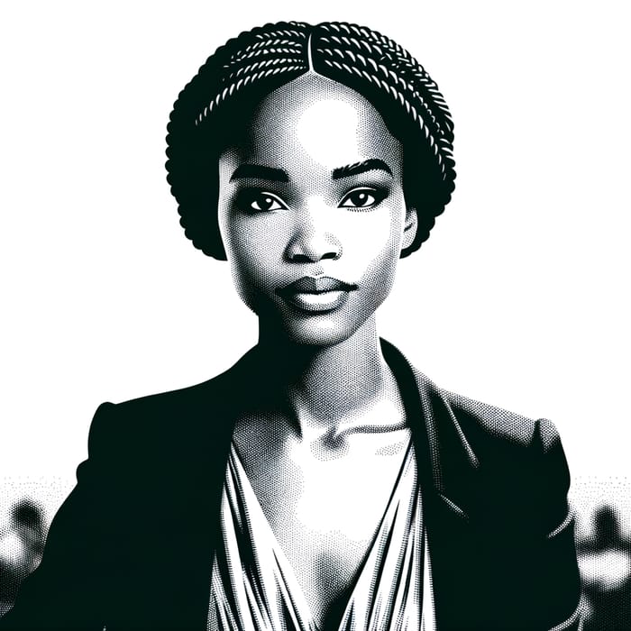Stunning African Woman Stencil - Half-Length Portrait