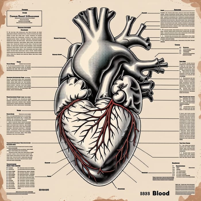 Anatomical Diagram of Heart Pumping Blood - Education Chart