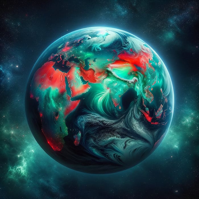 Stunning Earth View with Red and Green Water
