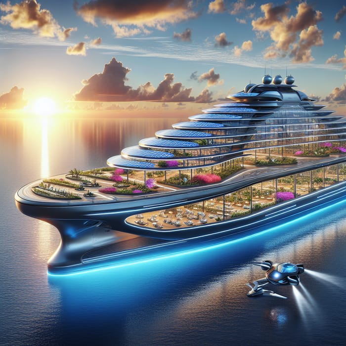 Futuristic Cruise Ship with Stunning Design