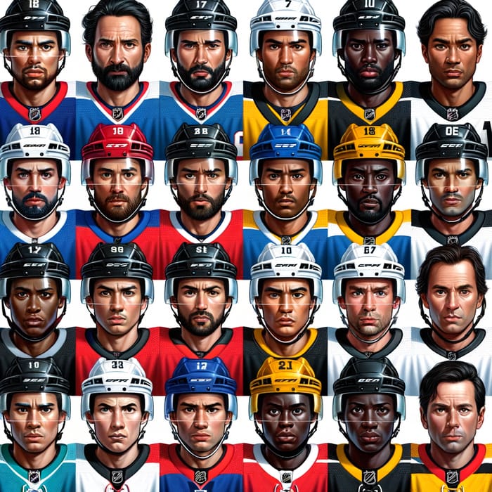 Realistic Hockey Players Illustration | Team Uniforms & Gear