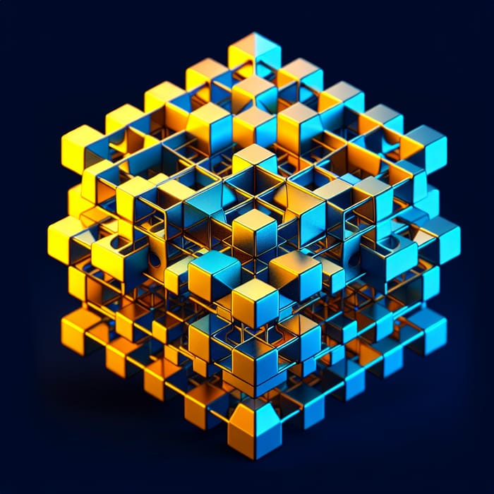 Golden Metatron's Cube in Blue