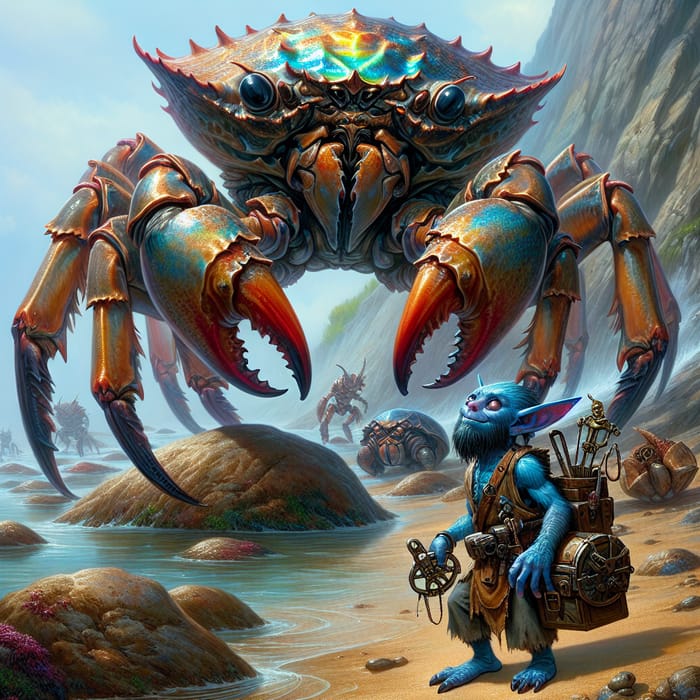 Giant Crab Protects Blue Goblin Artificer | Fantasy Encounter