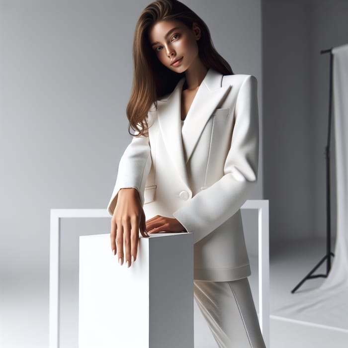 Elegant Business Suit Photoshoot in White Studio