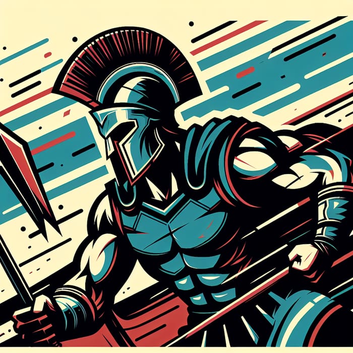 Action-Packed Gladiator Victory Art - Comic-Inspired Style