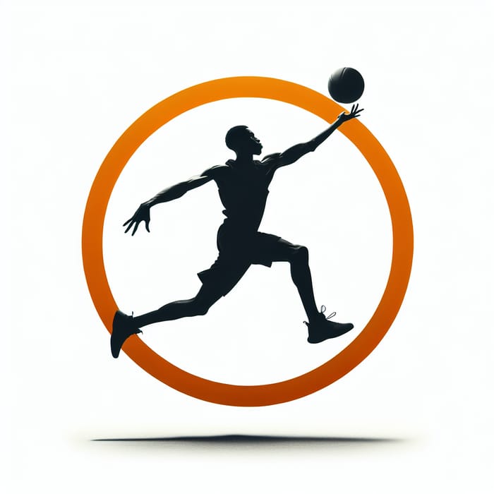 Dynamic Basketball Player Silhouette in Minimalist Style