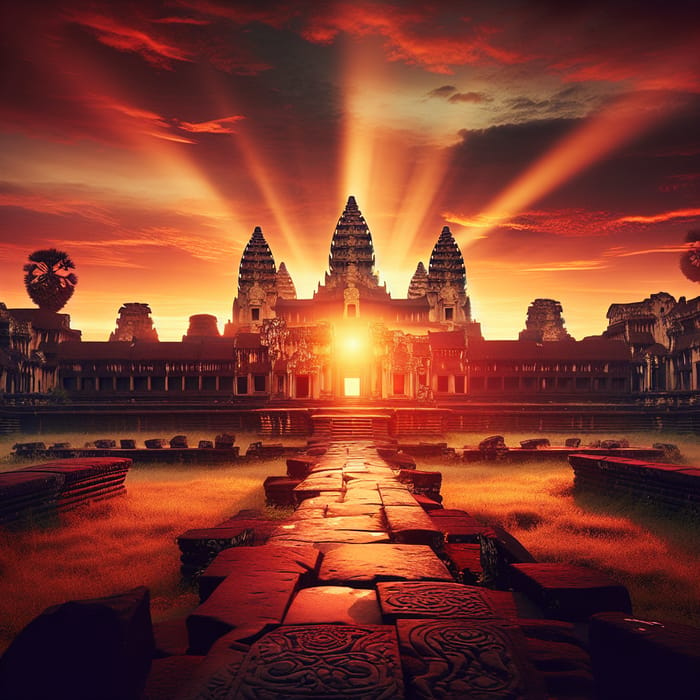 Angkor Wat Sunrise Landscape: Ancient Temple Elegance