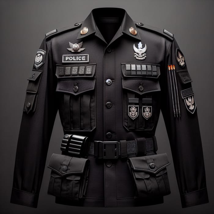 Professional Black Indonesian Police Force Uniform