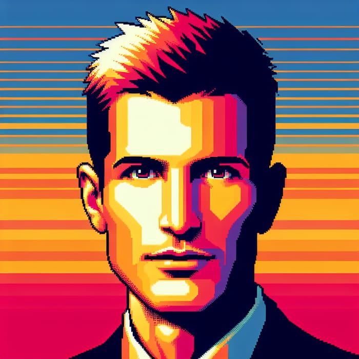 Influential Man Pixel Art in Crypto Punk NFT Style