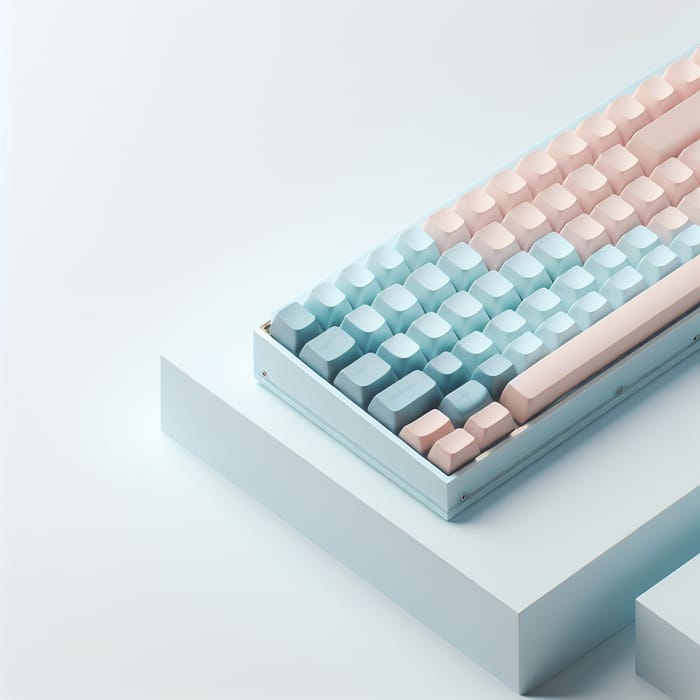 Sleek Pastel Blue & Pink Mechanical Keyboard - Modern Design