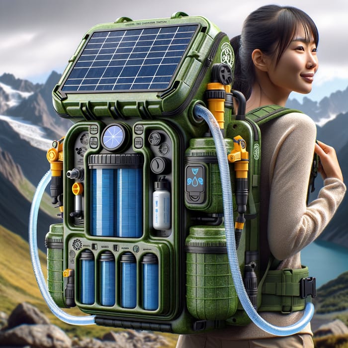 Solar-Powered Portable Water Purification Backpack | Eco-Friendly Solution