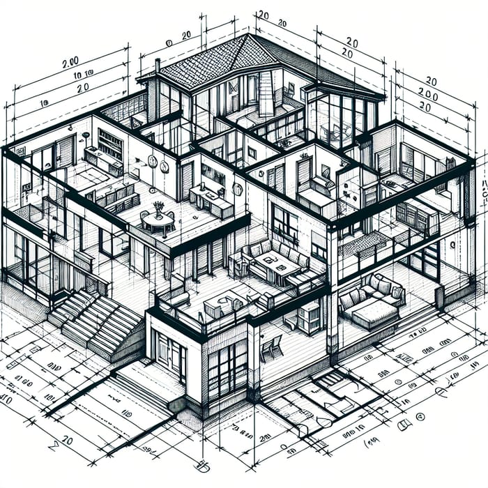 Modern 2-Story House Blueprints | Room Layout & Design