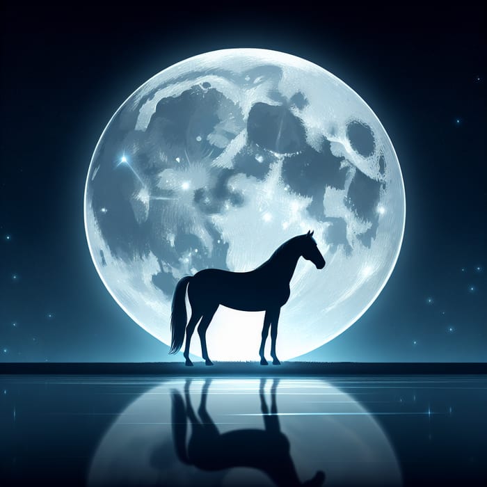 Majestic Horse Against Moonlit Sky