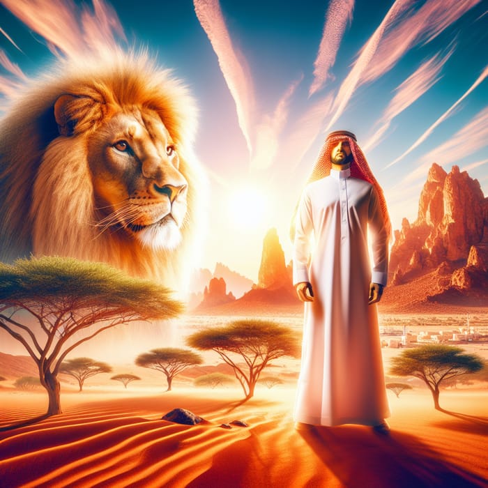 Majestic Lion Encounter in Saudi Jhubba Desert | Inspiring Image