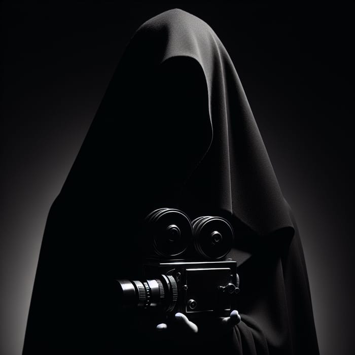 Film Noir Silhouette Photography | Enigmatic Figure in Dramatic Cloak