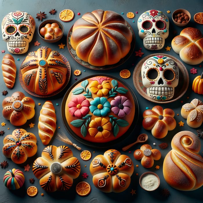 Traditional Mexican Pan de Muerto: Individual & Family Sizes, 60g to 2kg