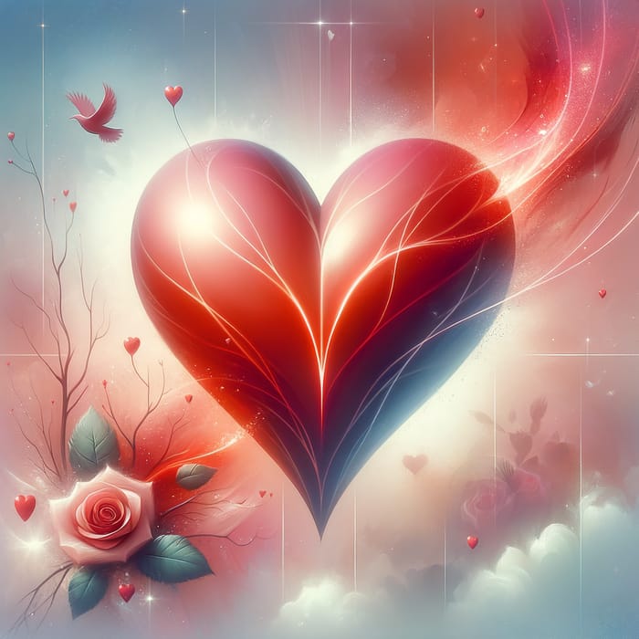 Enchanted Heart: Vibrant Red & Pink Love Symbol