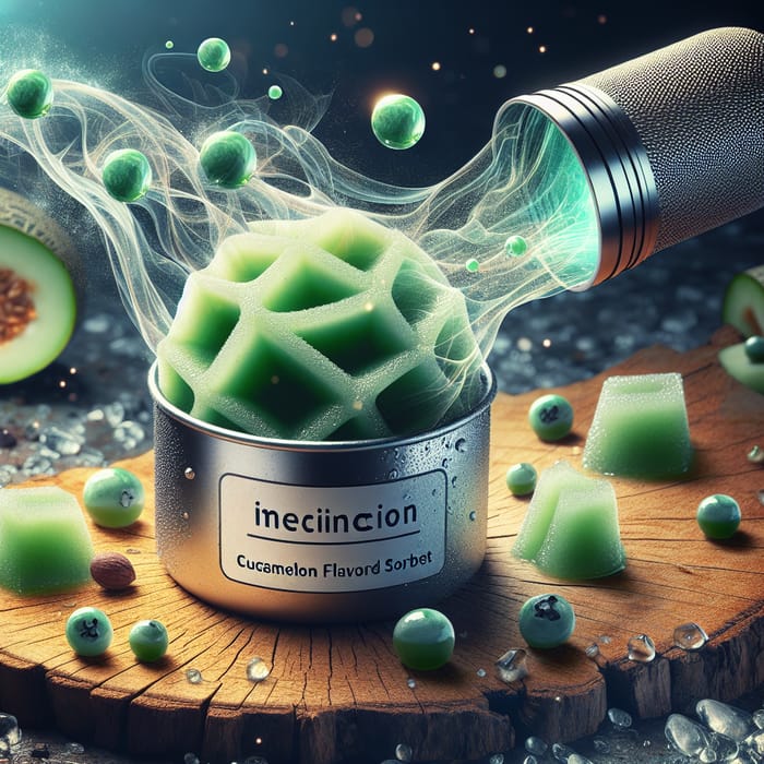 Enchanting Futuristic Cucamelon Sorbet with Gels and Steam
