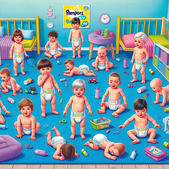 Kids Exhibiting Baby-Like Behavior in Pampers Baby Dry Diapers