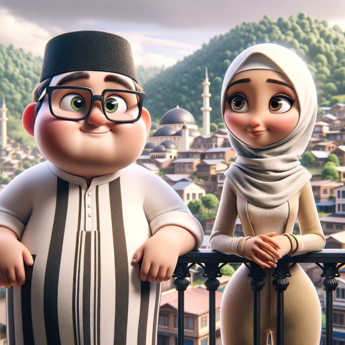 Yudi & Fitri Animated Movie Poster - Married Couple in 3D Animation