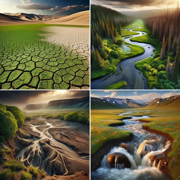 Nature's Resilience: Drought vs Flood in Vibrant National Geographic Style