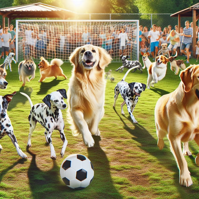 Dogs Playing Soccer: Fun and Energetic Match
