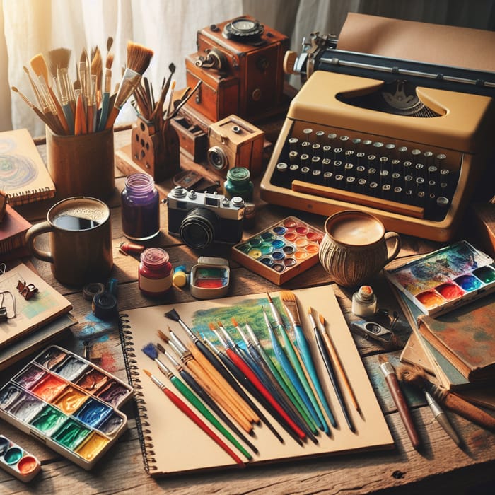 Inspiring UGC Creator Instagram Post: Creative Art Supplies Setting
