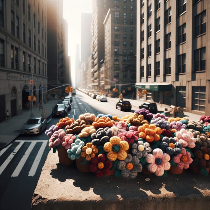 Hand-Knitted Flowers in New York City | Lush Kodak Vision3 500 Palette