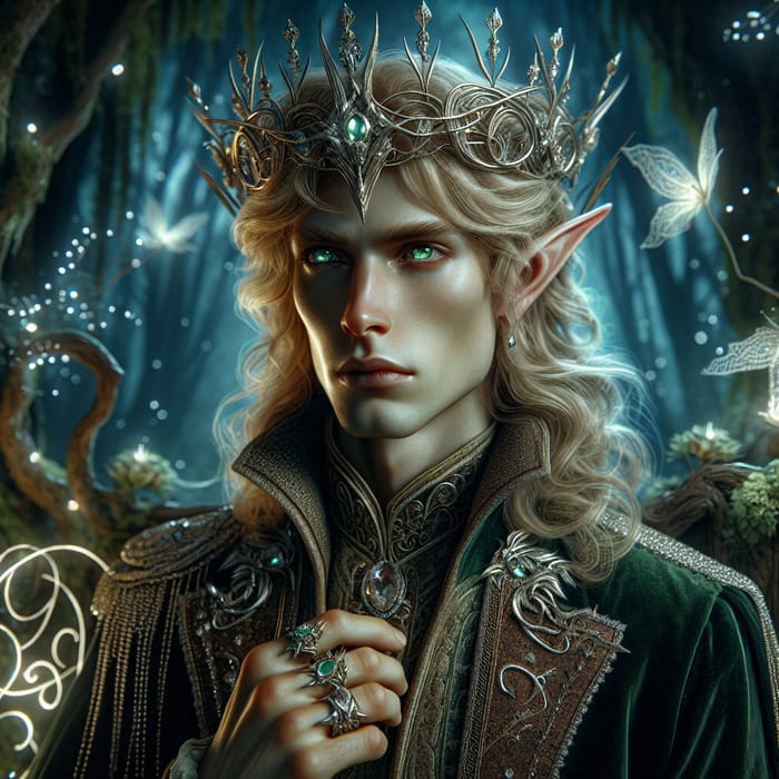 Elf King in Fantasy World: Regal Majesty of the Enchanted Realms