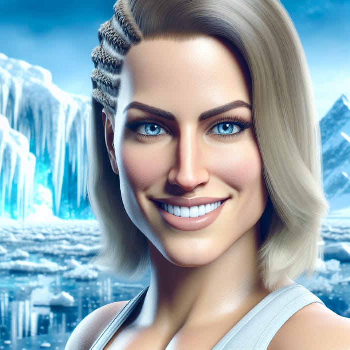 Close-up Portrait of Confident 'Charlotte Flair' with Azure Blue Eyes