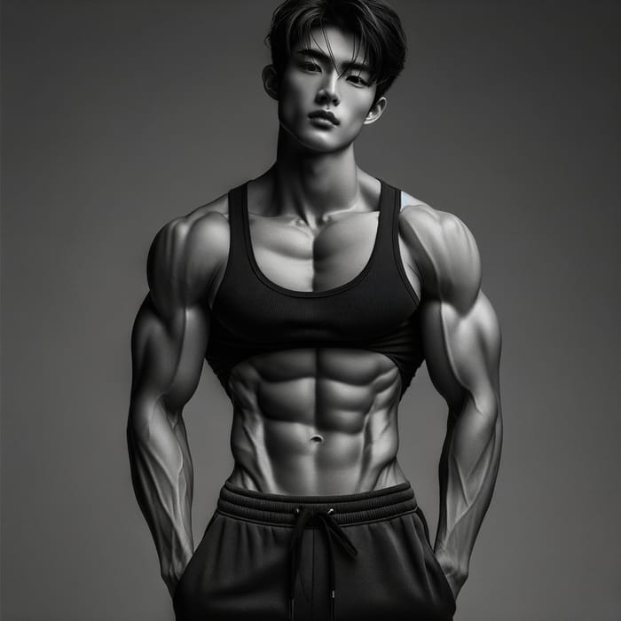 Wei Zhou: 6'4 Korean Chinese Fitness Enthusiast, Muscular Physique &  Unwavering Confidence, AI Art Generator