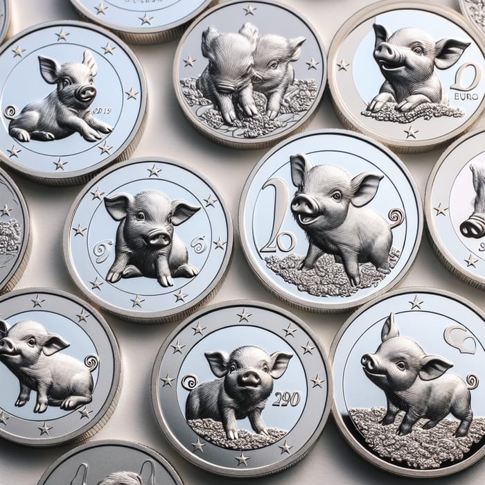 Adorable Pig Designs on 2 Euro Coins | Limited Edition