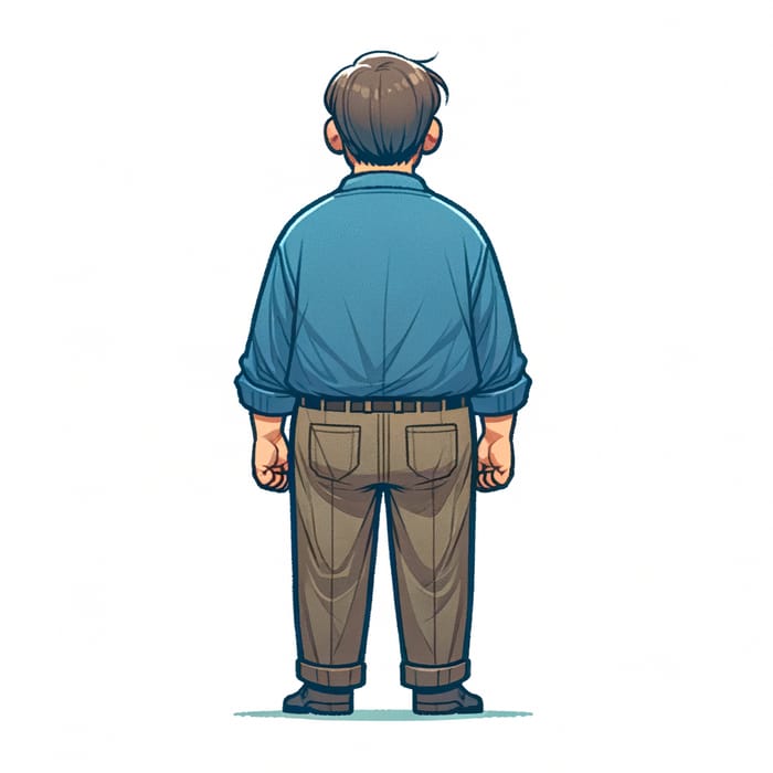 Elderly Man Full Body Digital Illustration