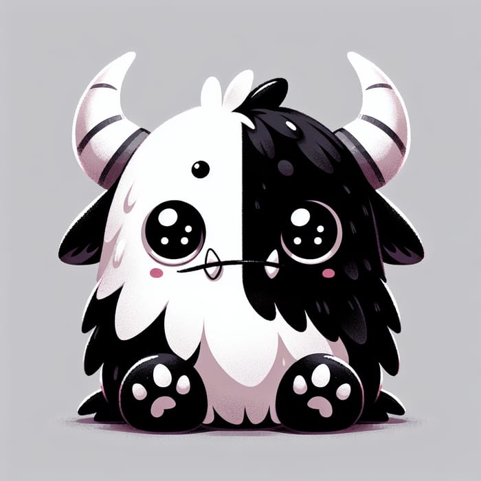 Adorable Black and White Monster: Unique and Delightful