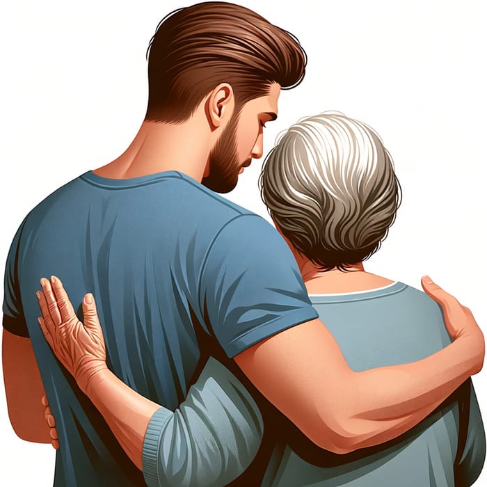 Man Embraces Short, Plump Grandmother | Heartfelt Moment