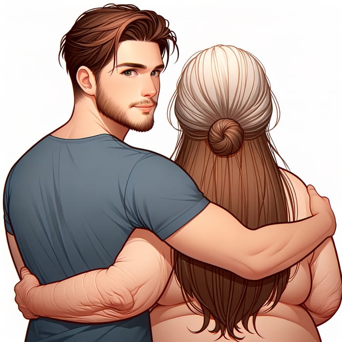 Young Man Embracing Grandmother | Heartfelt Moment