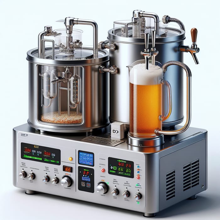 Compact Home Beer Brewing Machine with Dual Vessels