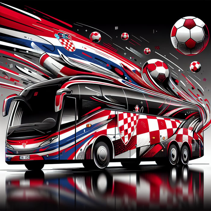Dynamic Croatian Football Team Design with Red-and-White Passion