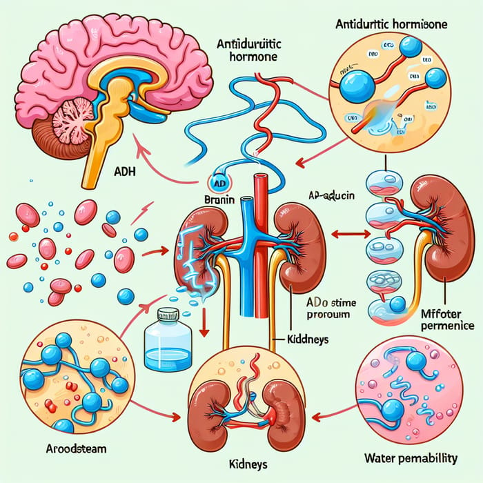 How ADH Works in the Human Body: Brain, Bloodstream & Kidneys