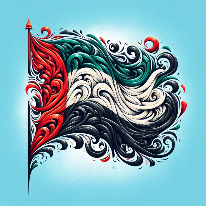 Dubai Flag Calligraphy: Artistic Representation