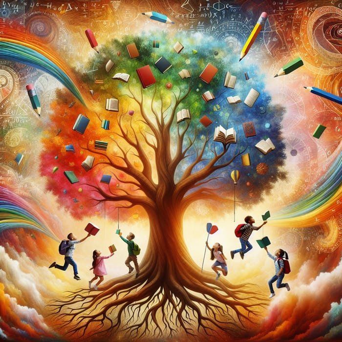 Fostering a Love of Learning: Vibrant Tree of Knowledge Imagery