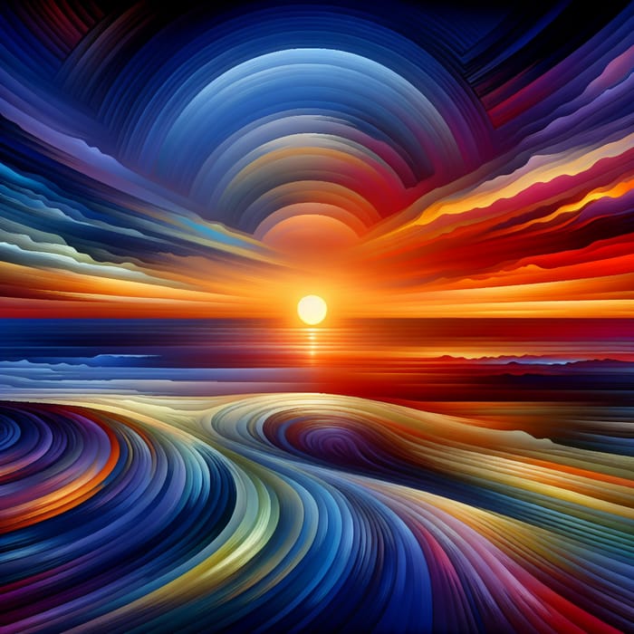 Stunning Sunset Abstract Art: Colorful Hues of Twilight