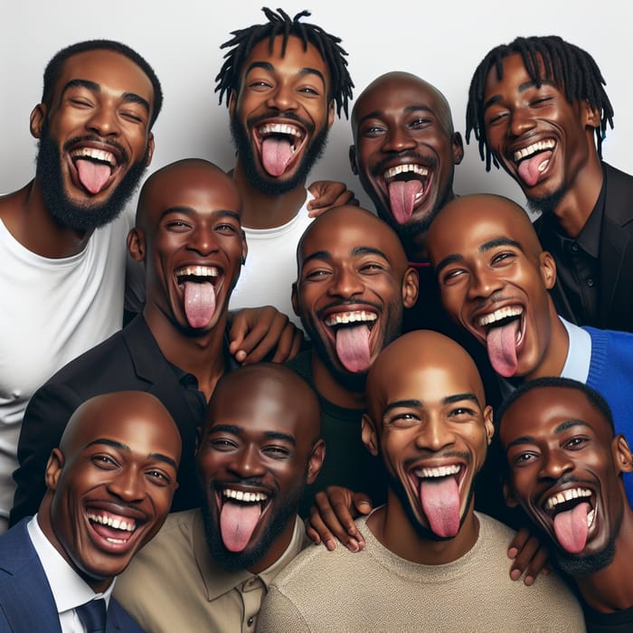 Playful Display: 10 Joyful Black Men with Long Tongues