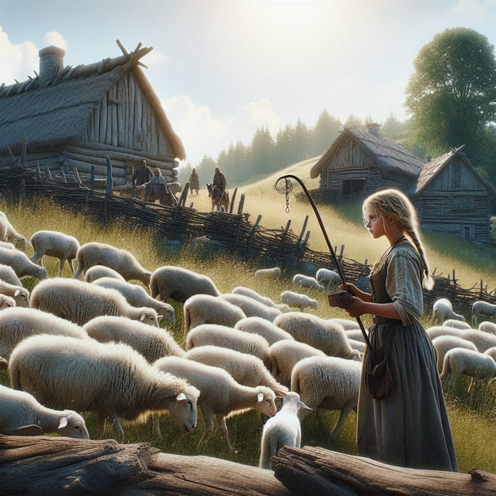Protecting the Sheep: Sarah's Vigilance on the Hillside