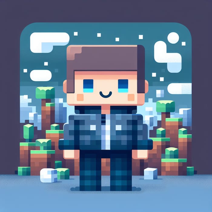 Minecraft Steve Avatar | Pixelated Indigo Attire Character