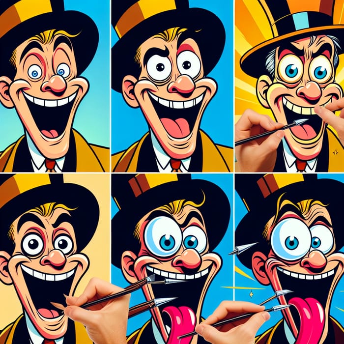 Chuck Jones-style Cartoon Face | Vibrant Colors & Humor