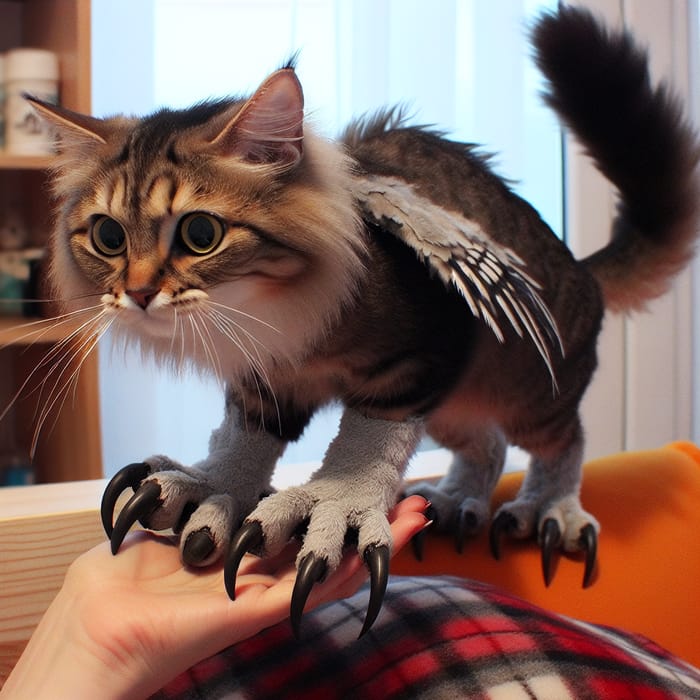Cat with Hawk like Talons Majestic Feline AI Art Generator